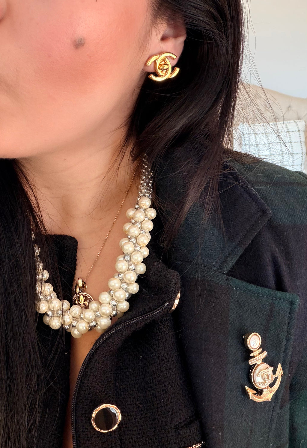 Chanel Turnlock CC Earrings 24k Gold Plated