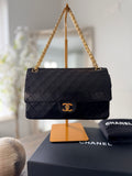 Chanel Medium Bag Double Flap Black Lambskin Leather Gold Hardware