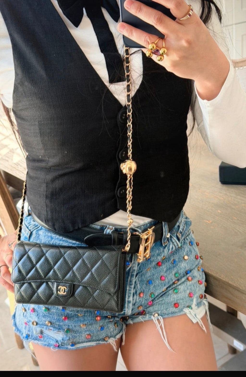Chanel Long Wallet Black Caviar Leather Gold Hardware