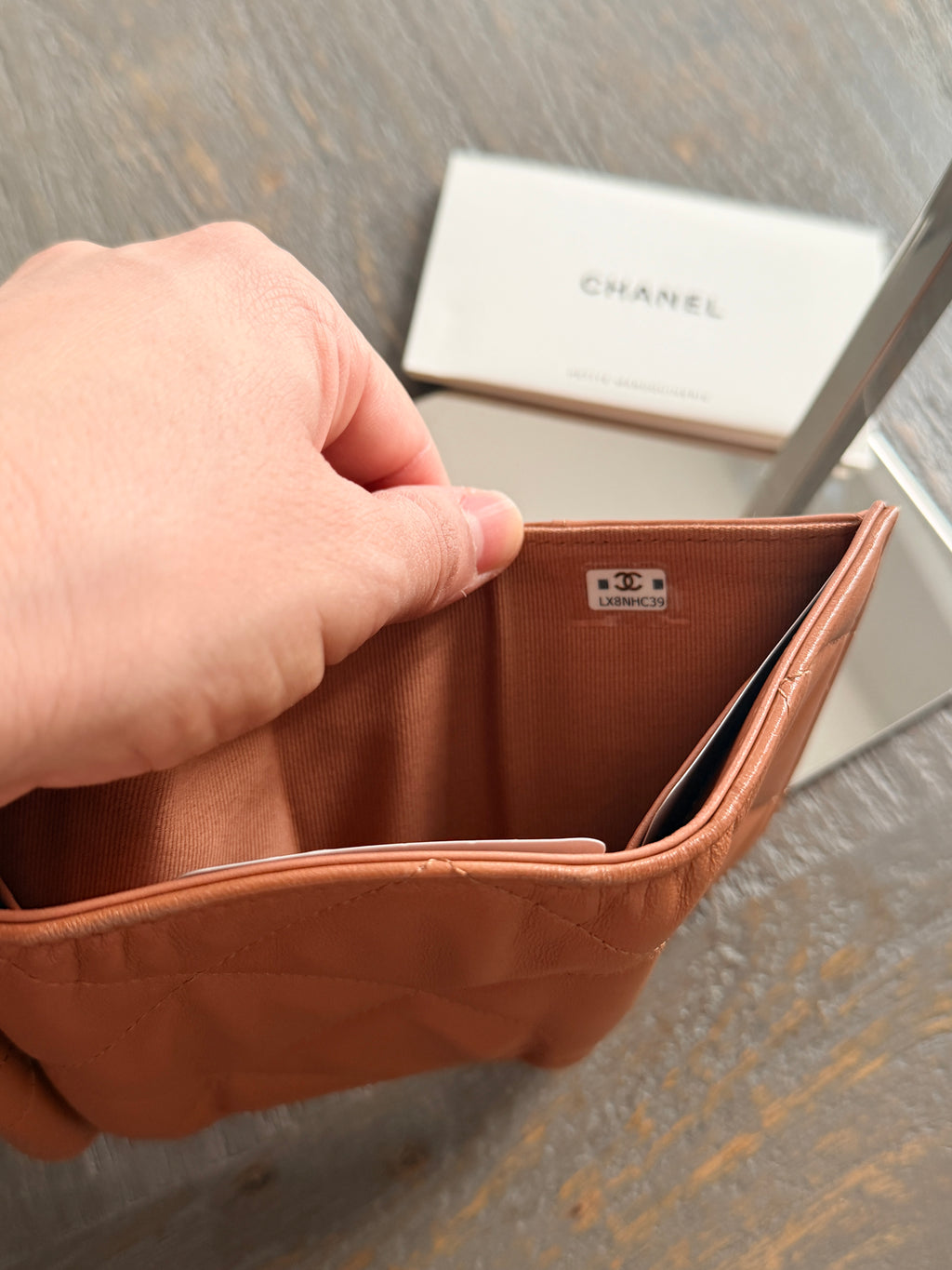 Chanel 19 Wallet Tan Quilted Leather Gold Hardware