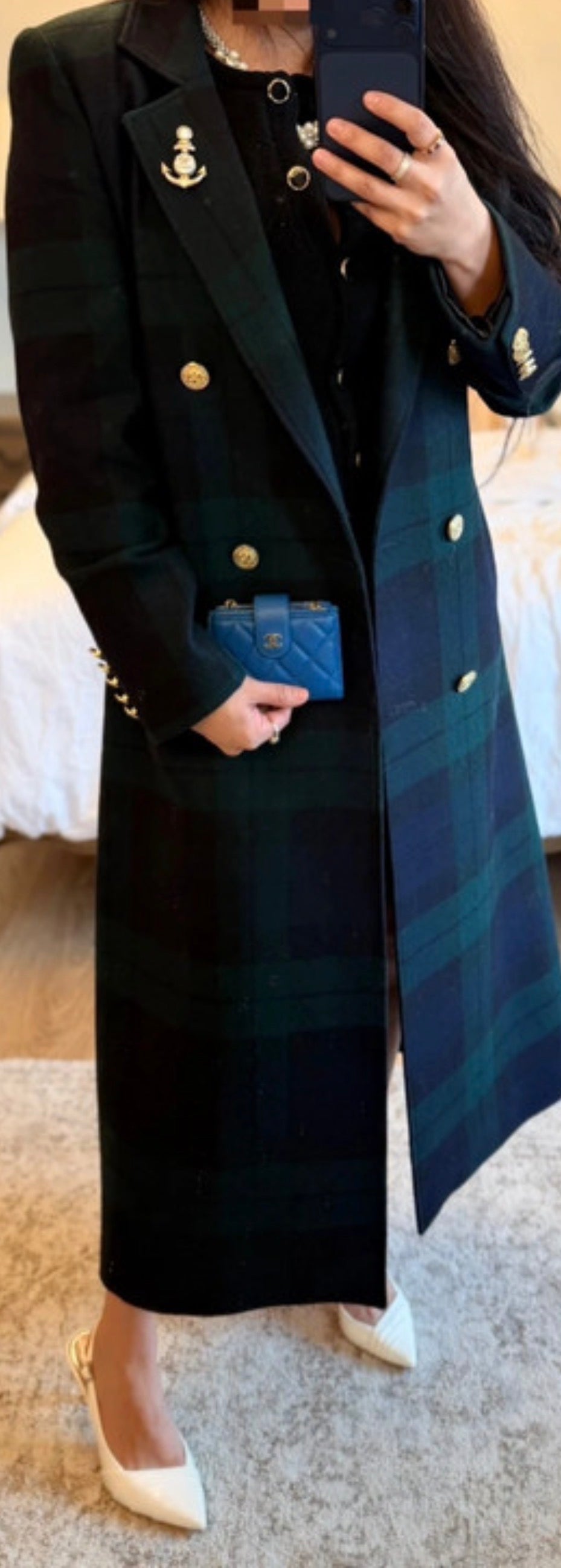 Chanel Small Wallet Blue Caviar Gold Hardware