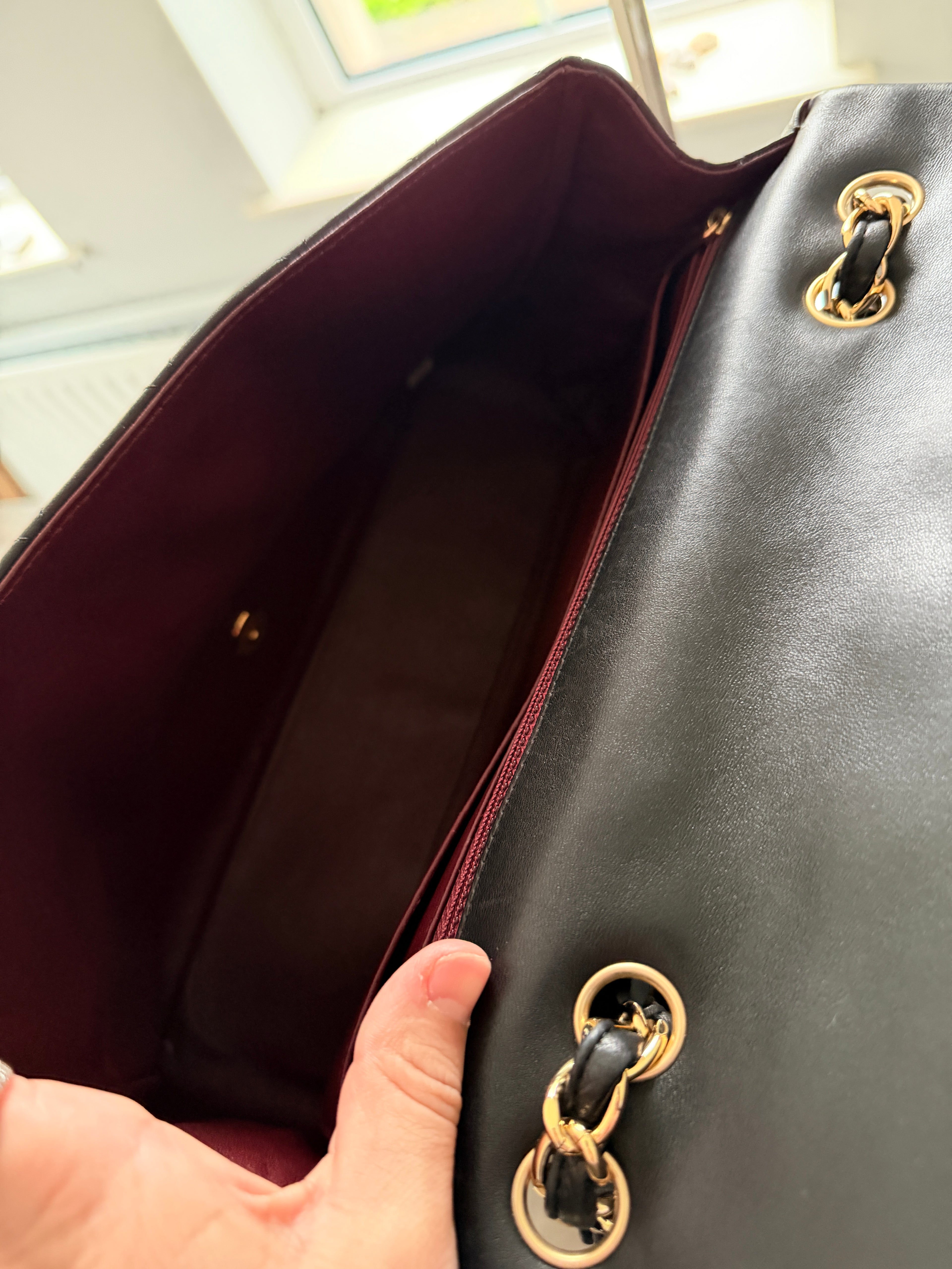 Chanel Jumbo Classic Single Flap Black Lambskin Leather Gold Hardware