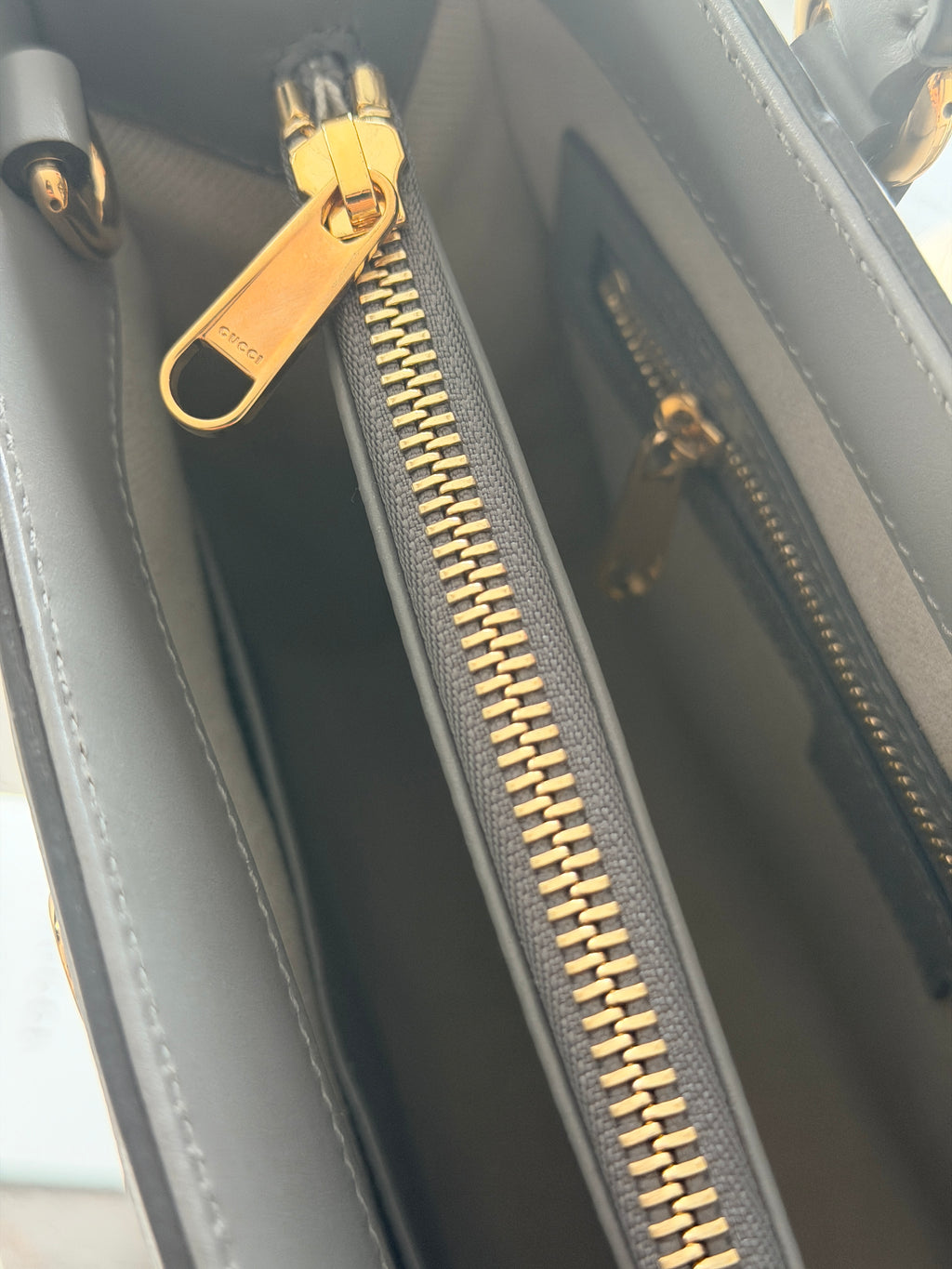 Gucci GG Matelasse Medium Grey Leather Handbag Gold Hardware