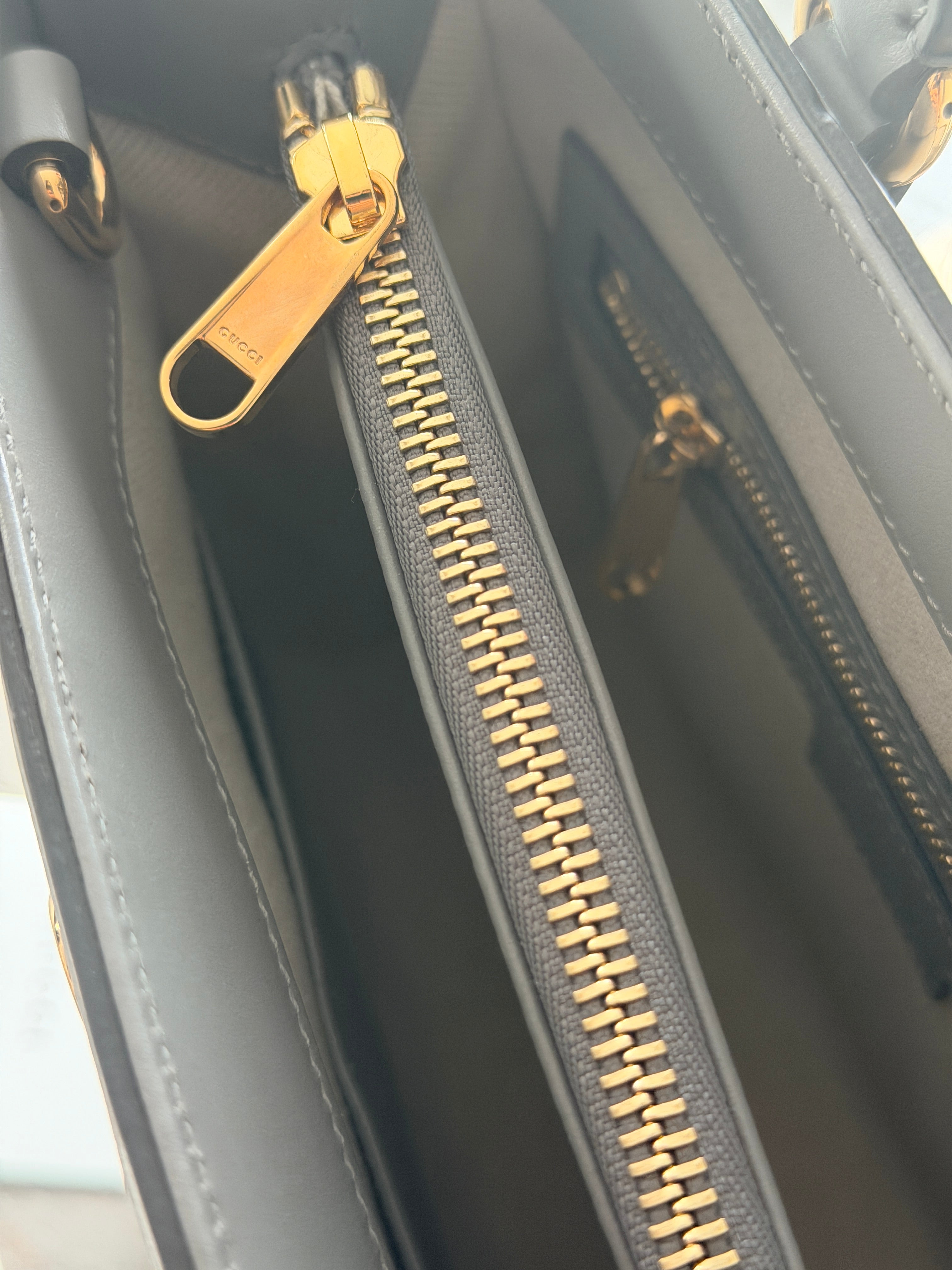 Gucci GG Matelasse Medium Grey Leather Handbag Gold Hardware