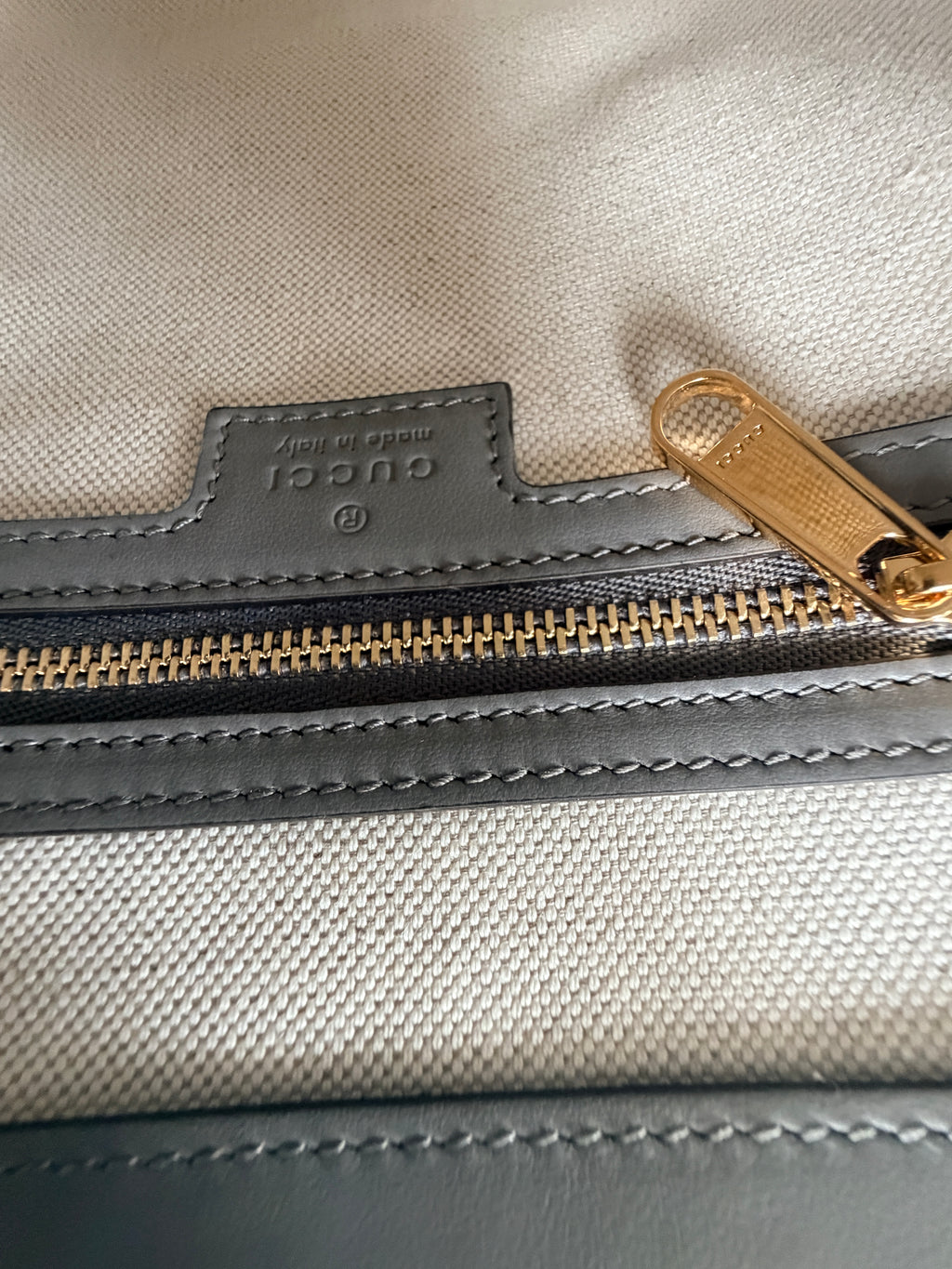 Gucci GG Matelasse Medium Grey Leather Handbag Gold Hardware