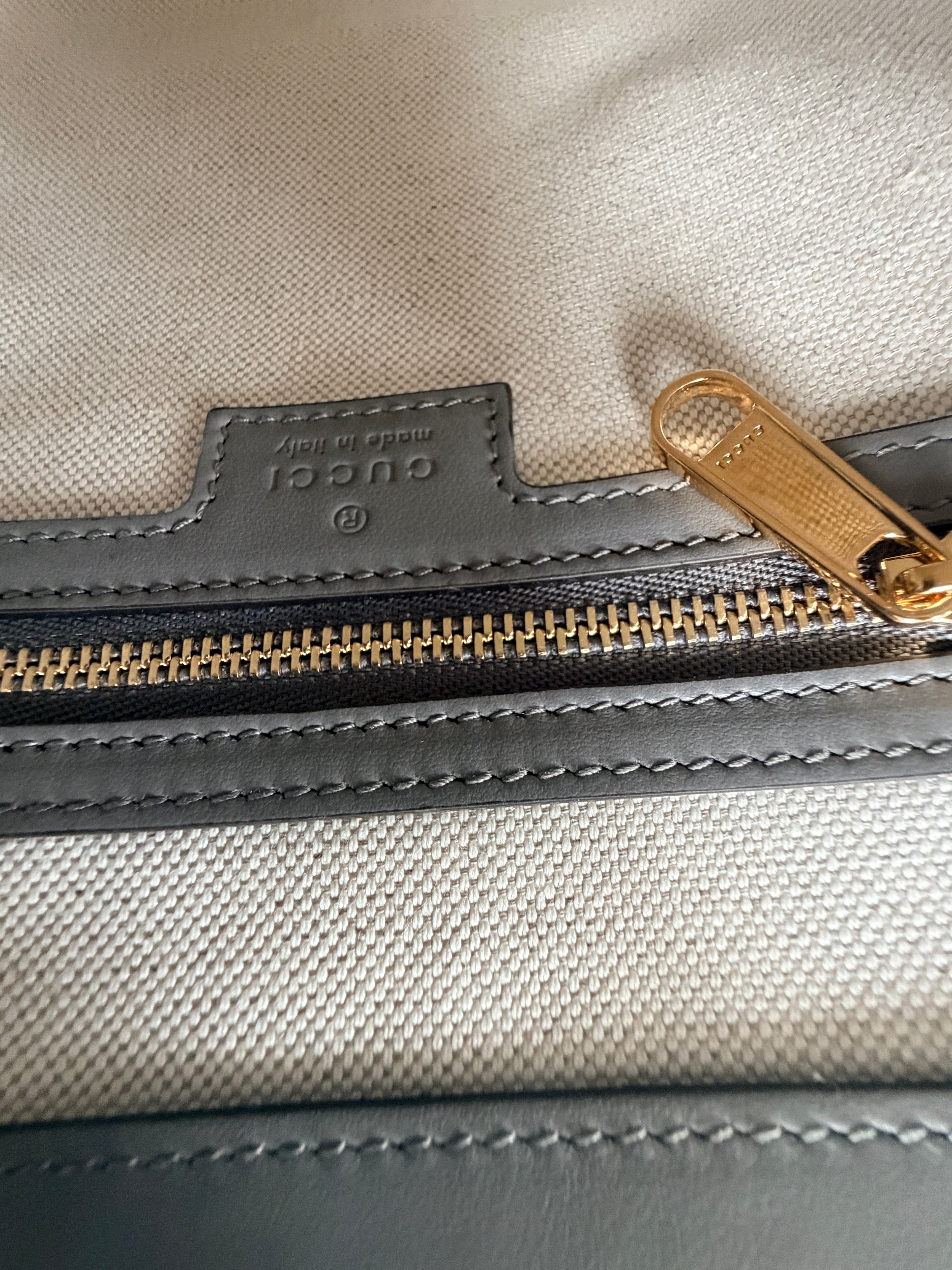 Gucci GG Matelasse Medium Grey Leather Handbag Gold Hardware