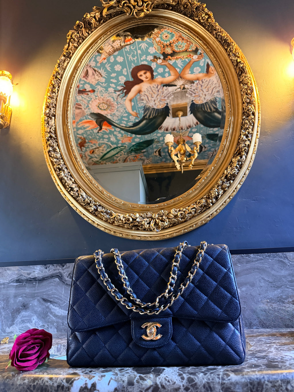 Chanel Jumbo Classic Single Flap Black Caviar Leather Gold Hardware