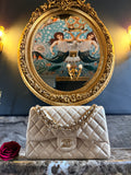 Chanel Jumbo Double Flap Beige Lambskin Leather Handbag Gold Hardware