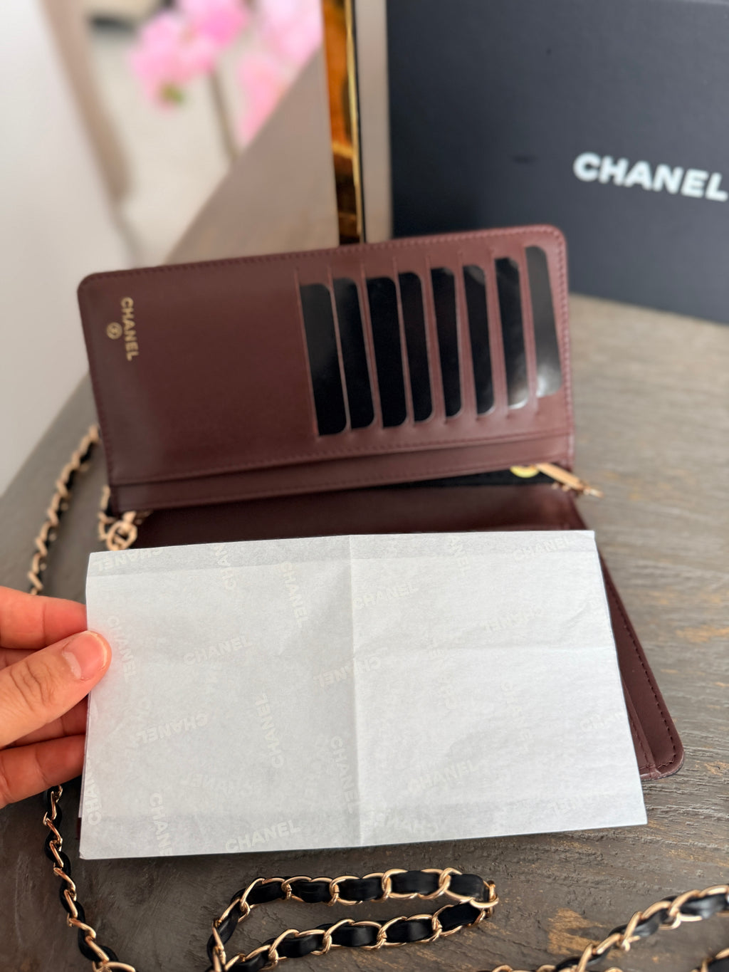 Chanel Long Flap Wallet Black Caviar Leather Gold Hardware