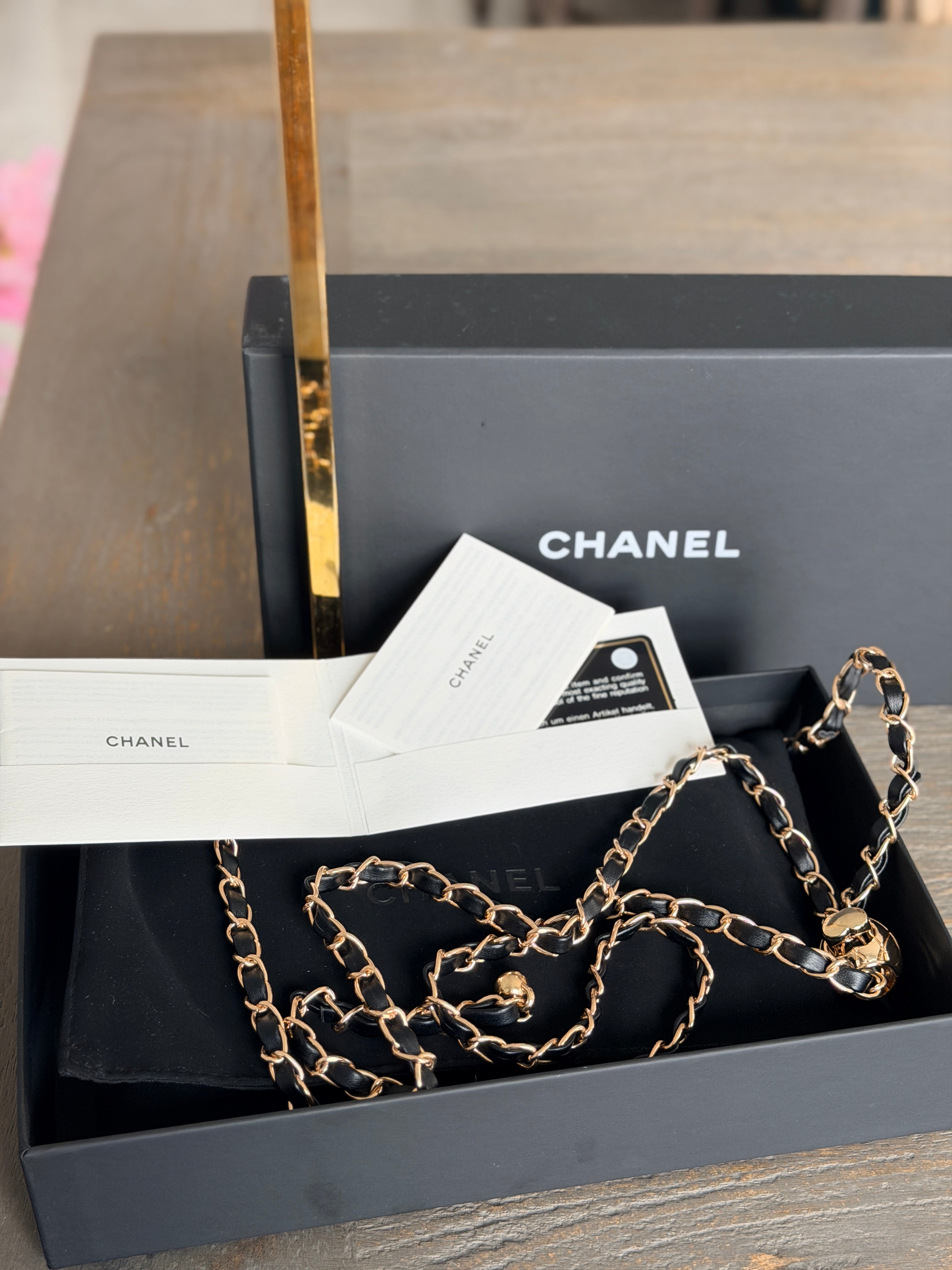 Chanel Long Flap Wallet Black Caviar Leather Gold Hardware