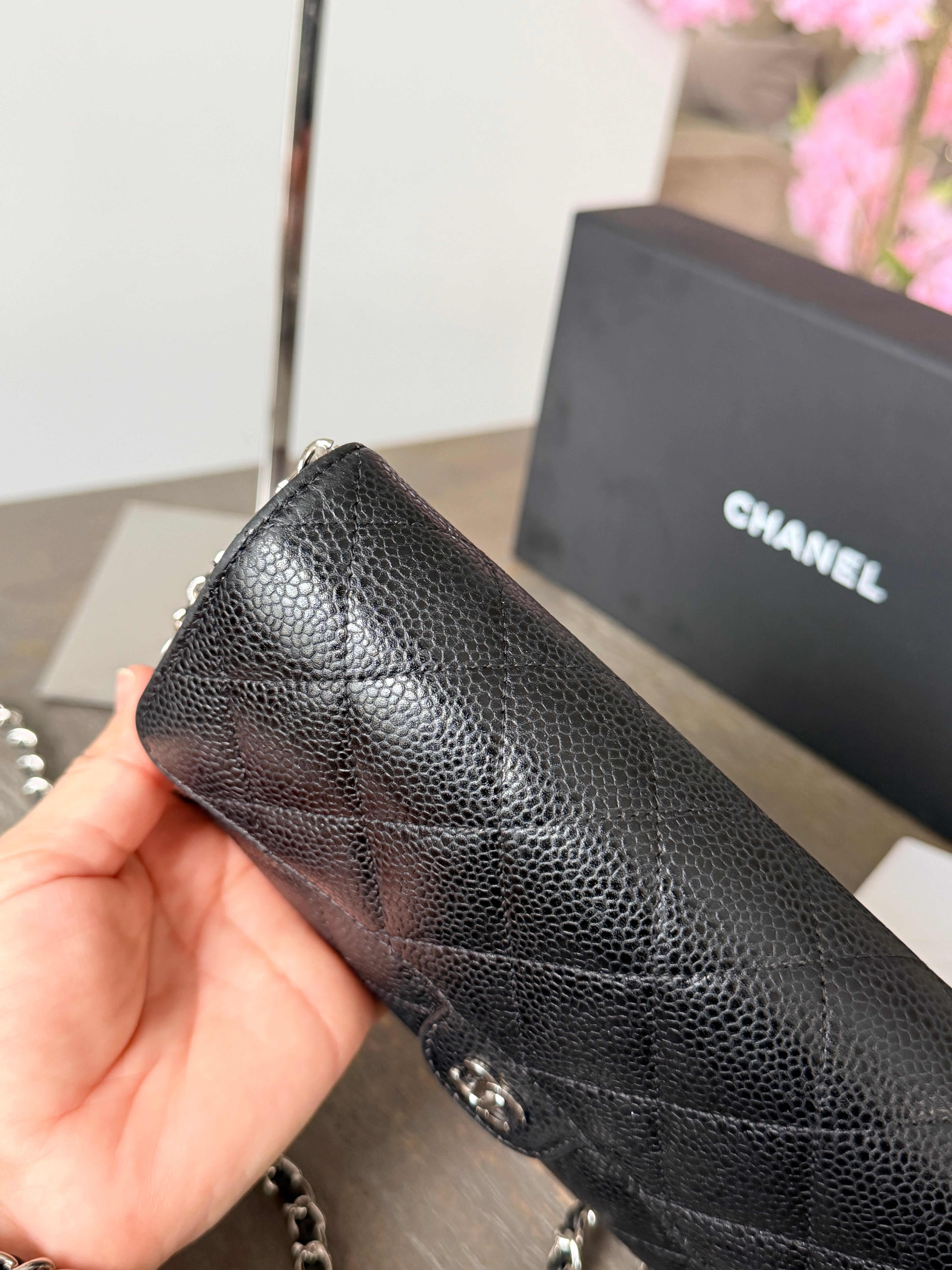 Chanel Long Wallet (2019) Black Caviar Leather Silver Hardware