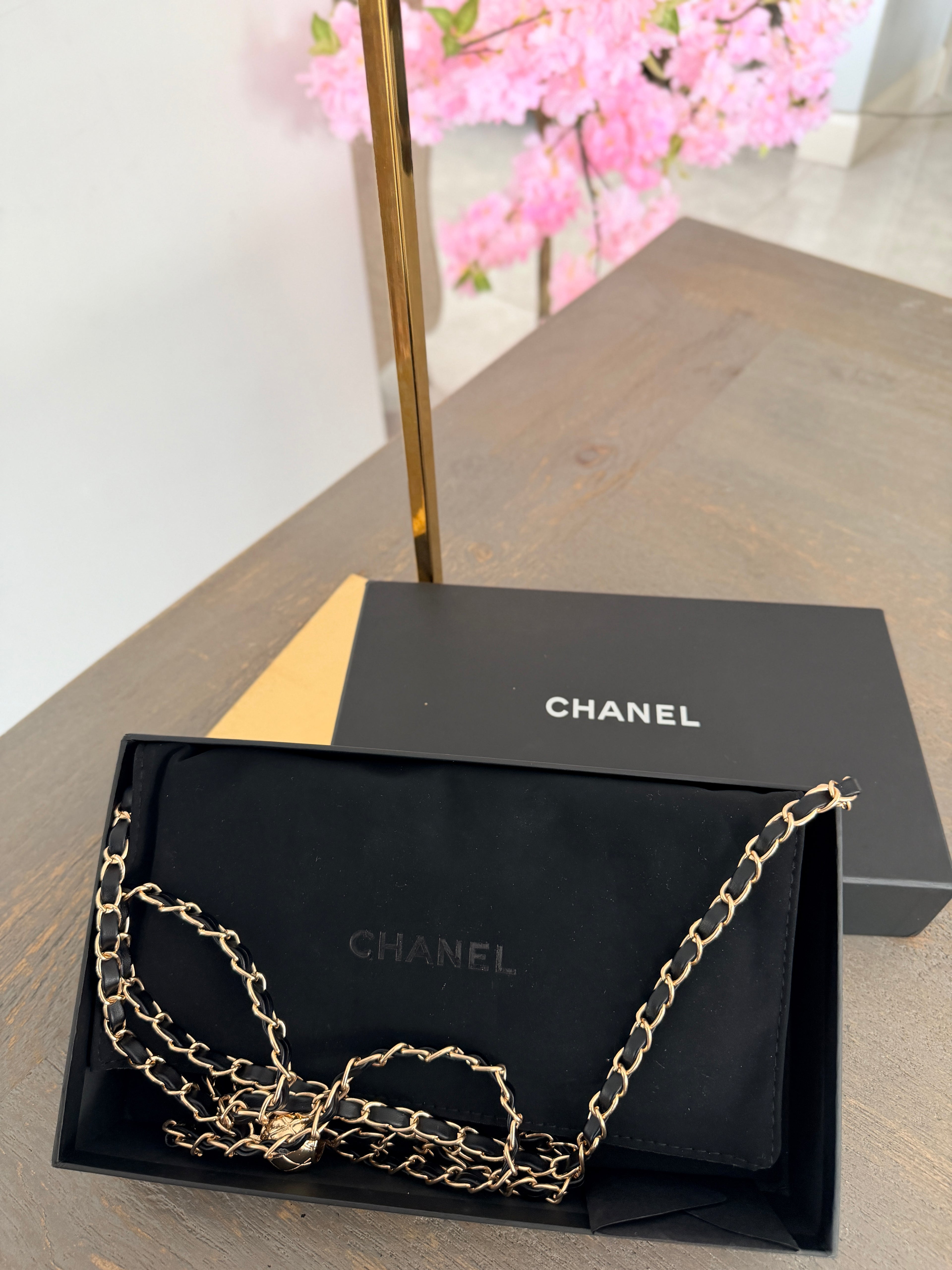 Chanel Long Wallet Matelasse Black Caviar Leather Gold Hardware