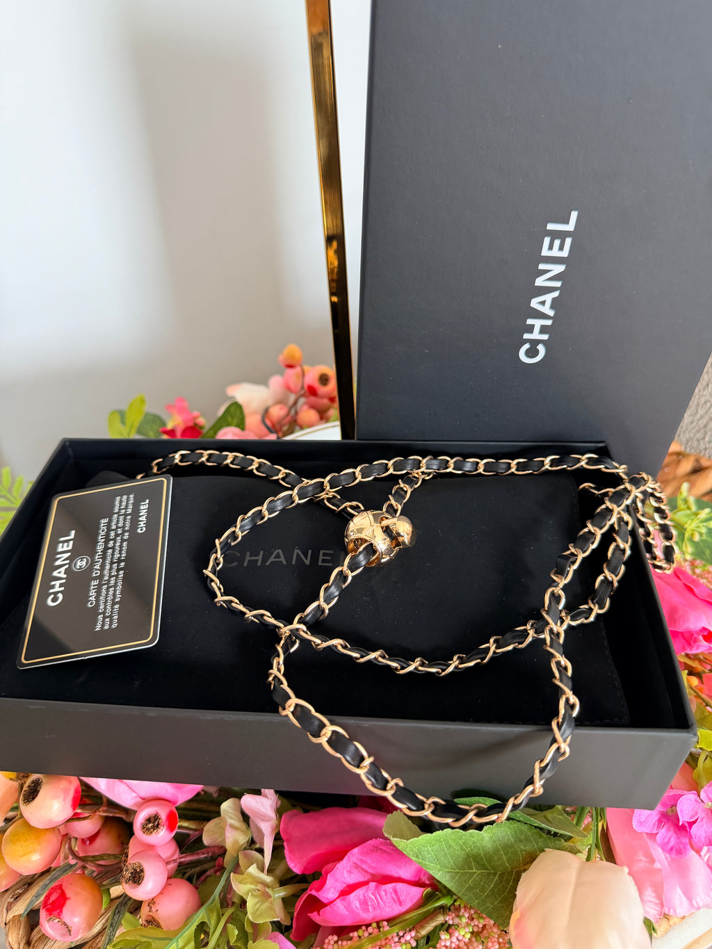 Chanel Long Wallet Black Caviar Leather Gold Hardware