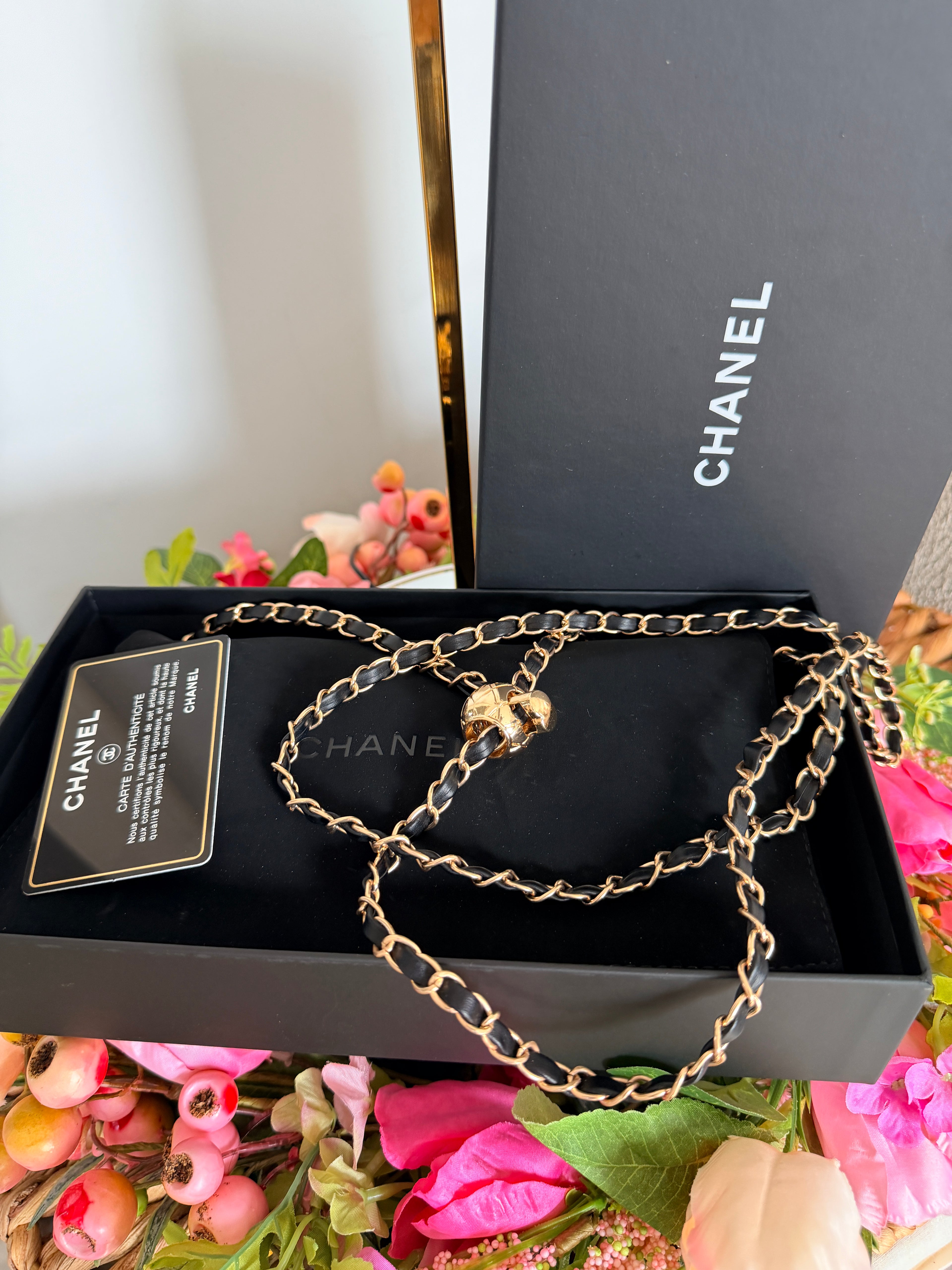 Chanel Long Wallet Black Caviar Leather Gold Hardware