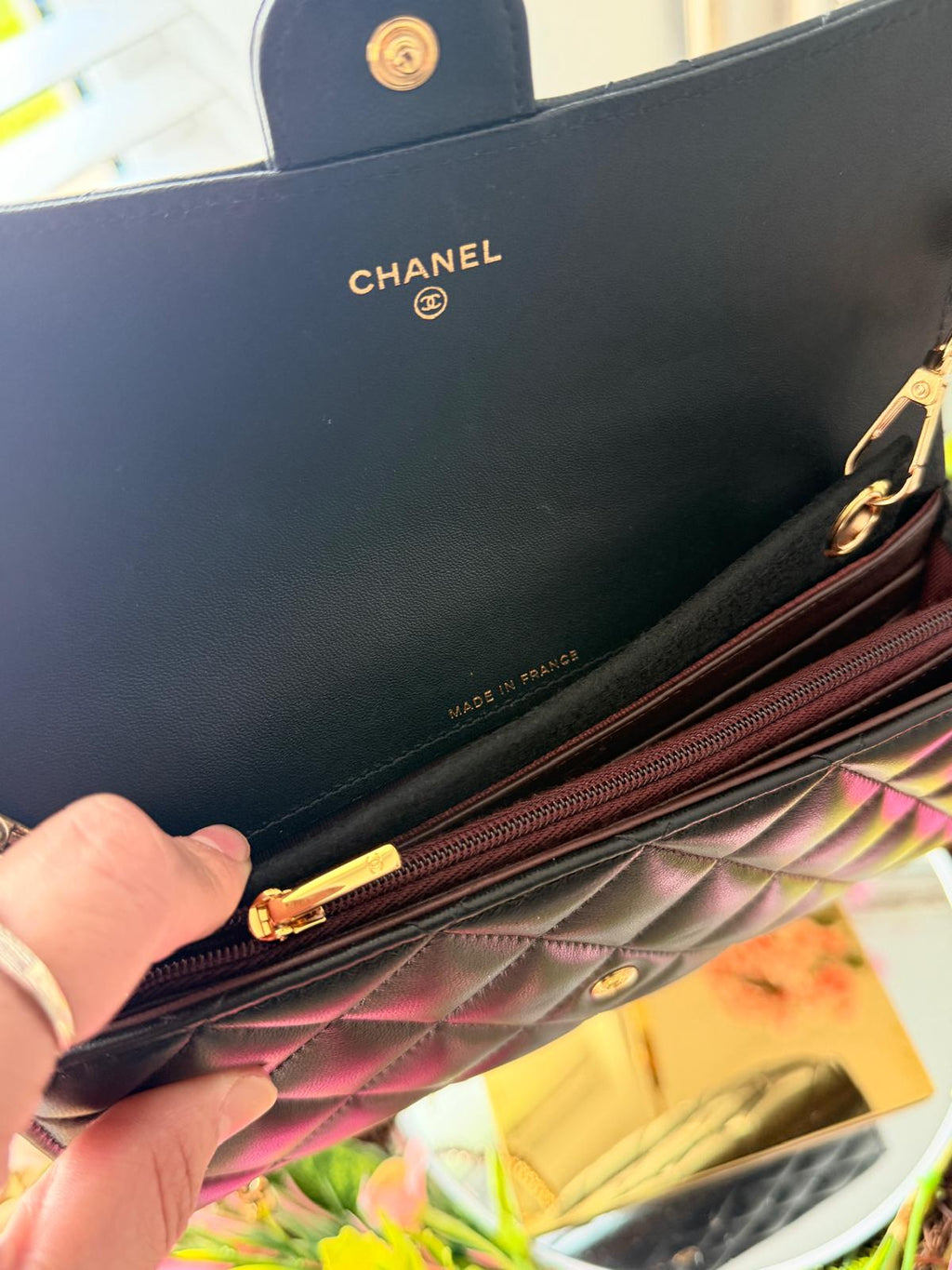 Chanel Timeless Classic Wallet Black Lambskin Leather Gold Hardware
