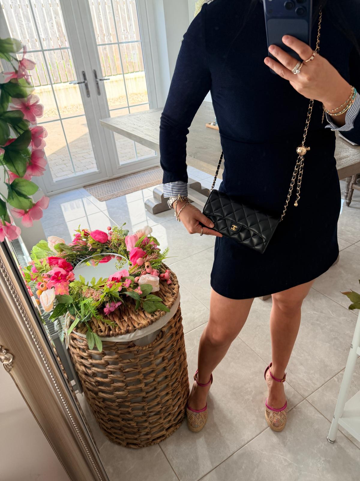 Chanel Timeless Classic Wallet Black Lambskin Leather Gold Hardware