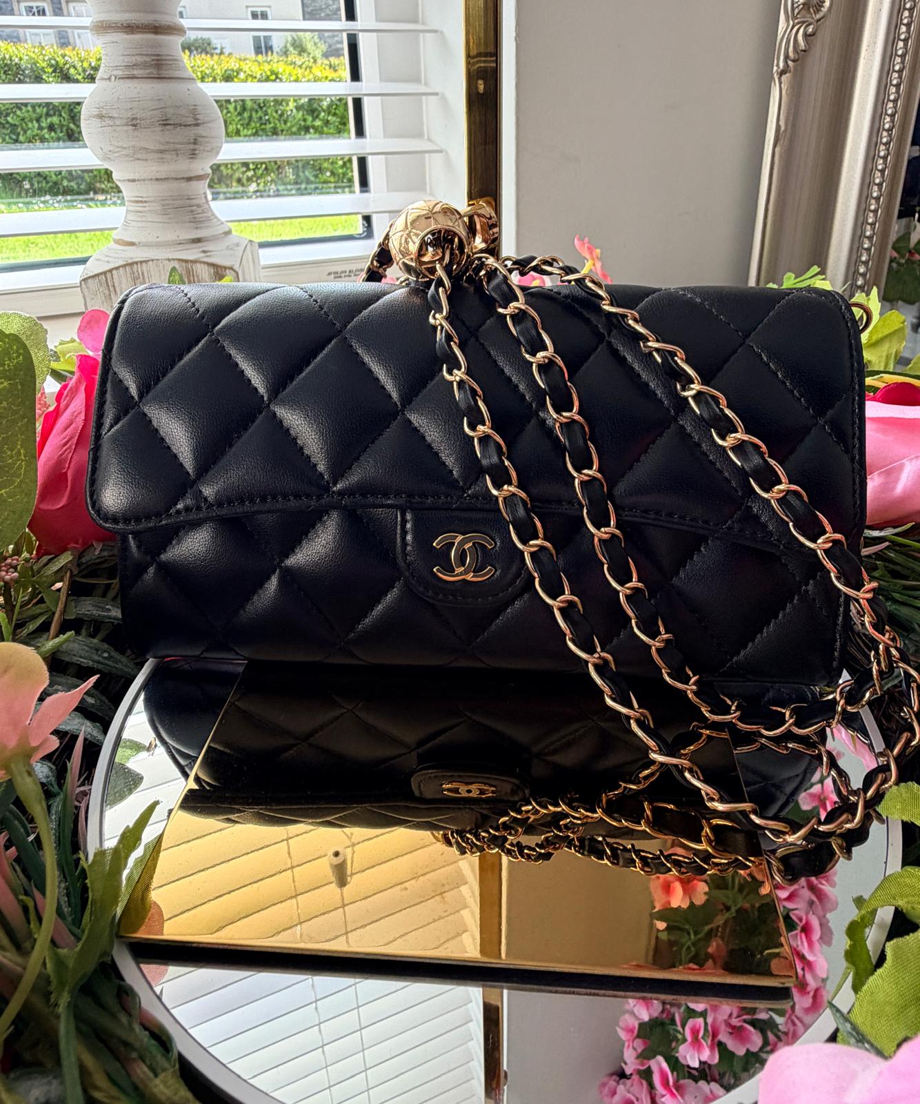 Chanel Timeless Classic Wallet Black Lambskin Leather Gold Hardware
