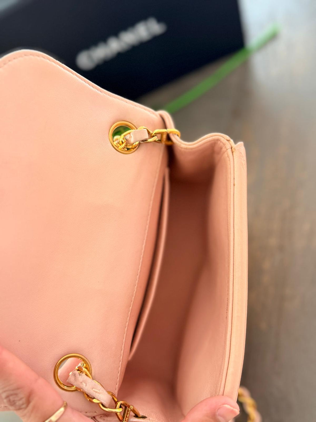 Chanel Vintage Mademoiselle Flap Mini Bag Pink Lambskin Leather 24k Gold Plated Hardware