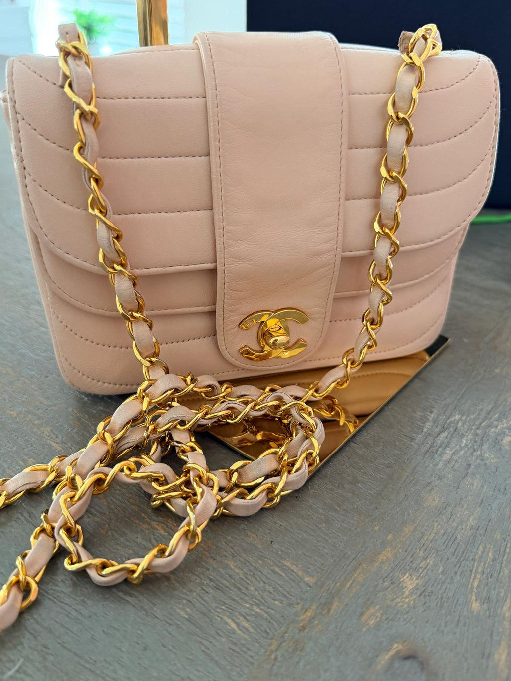 Chanel Vintage Mademoiselle Flap Mini Bag Pink Lambskin Leather 24k Gold Plated Hardware