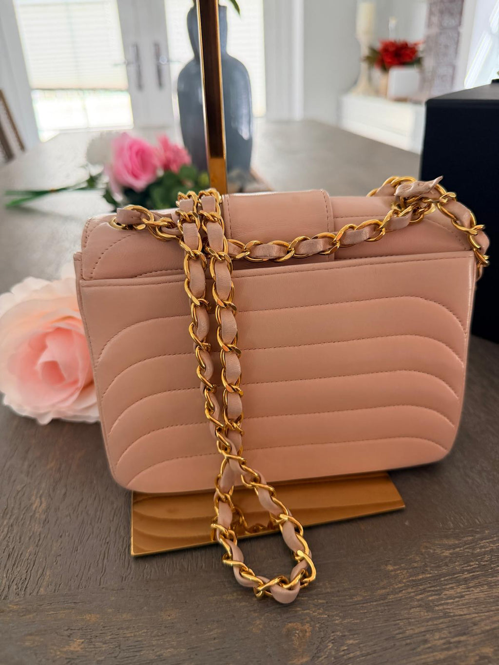 Chanel Vintage Mademoiselle Flap Mini Bag Pink Lambskin Leather 24k Gold Plated Hardware