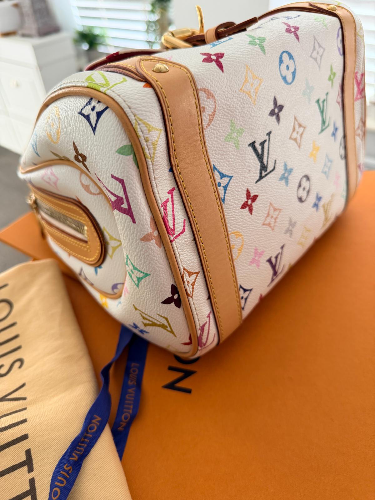 Louis Vuitton Takashi Murakami Priscila Monogram White Leather Gold Hardware