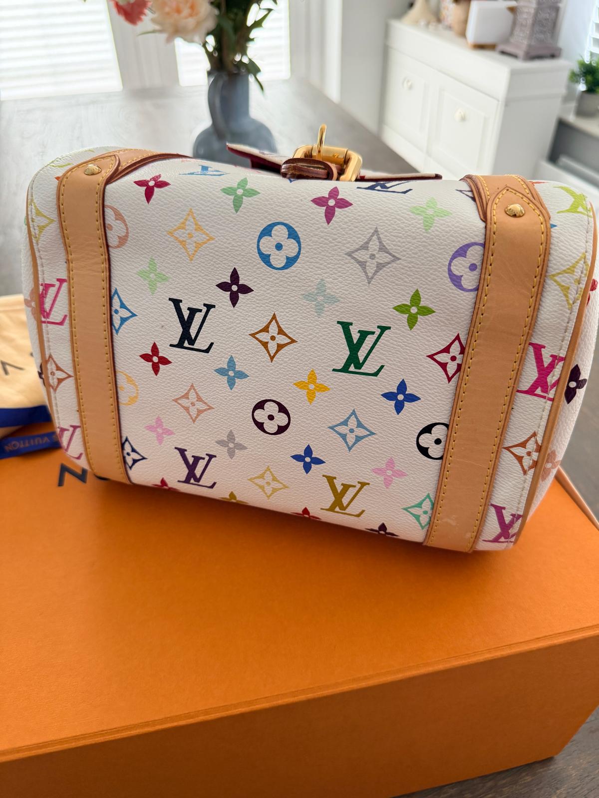 Louis Vuitton Takashi Murakami Priscila Monogram White Leather Gold Hardware