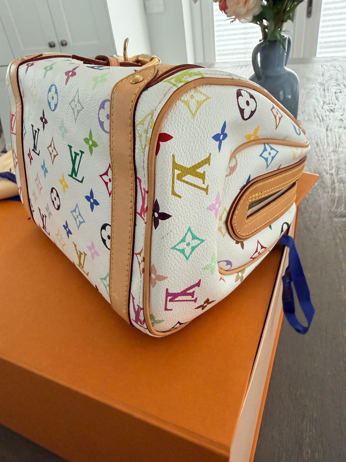Louis Vuitton Takashi Murakami Priscila Monogram White Leather Gold Hardware