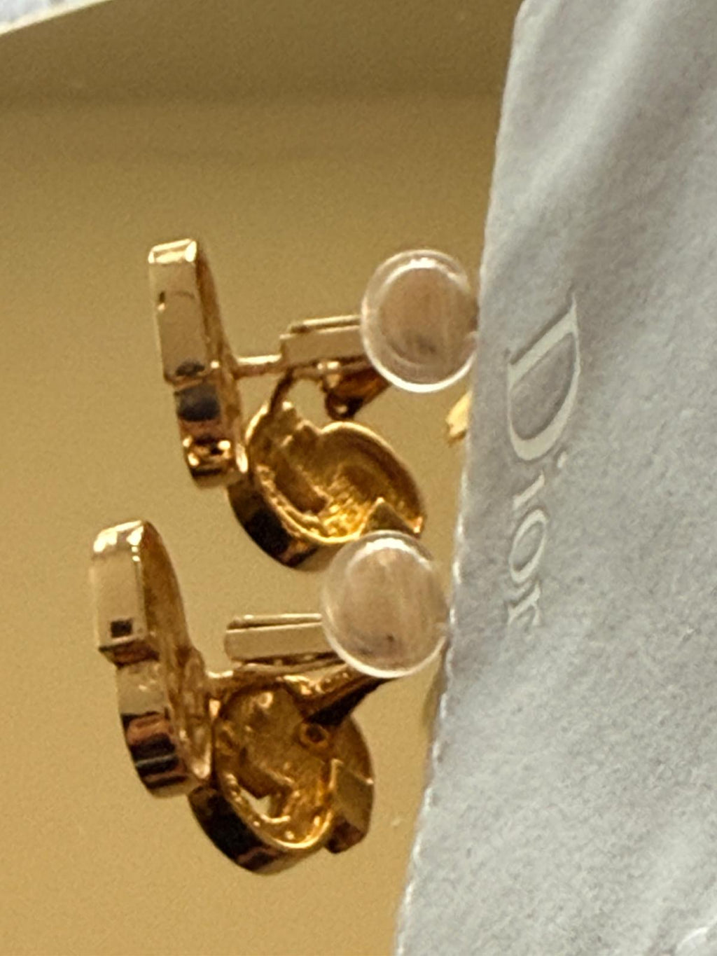 Christian Dior CD Gold Plated Clip On Earrings