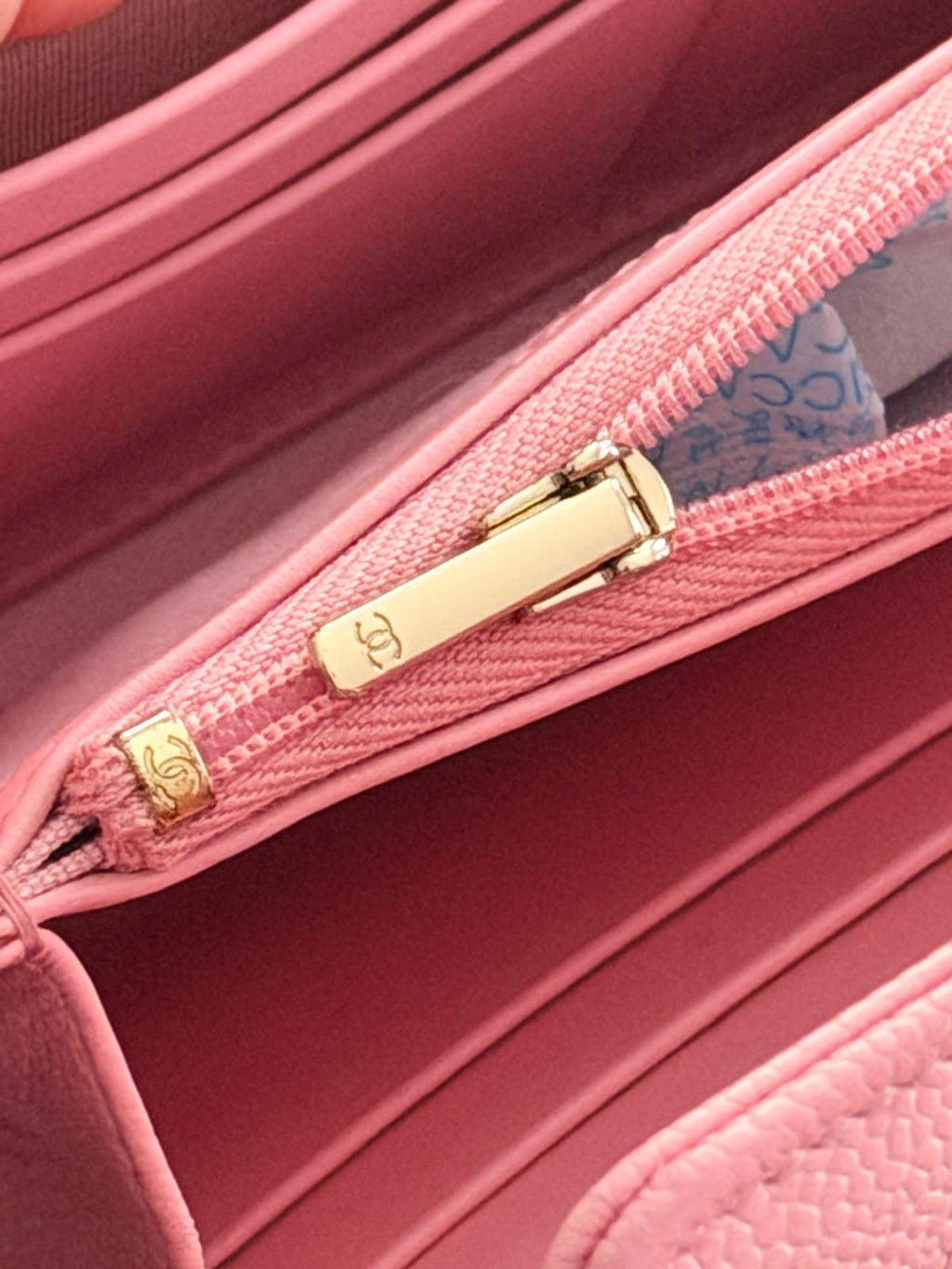 Chanel Matelasse Long Wallet Pink Caviar Leather Gold Hardware