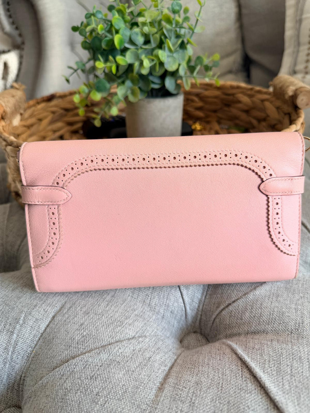 Hermes Kelly Ghillies Limited Edition Long Wallet Rose Sakura Veau Swift Leather