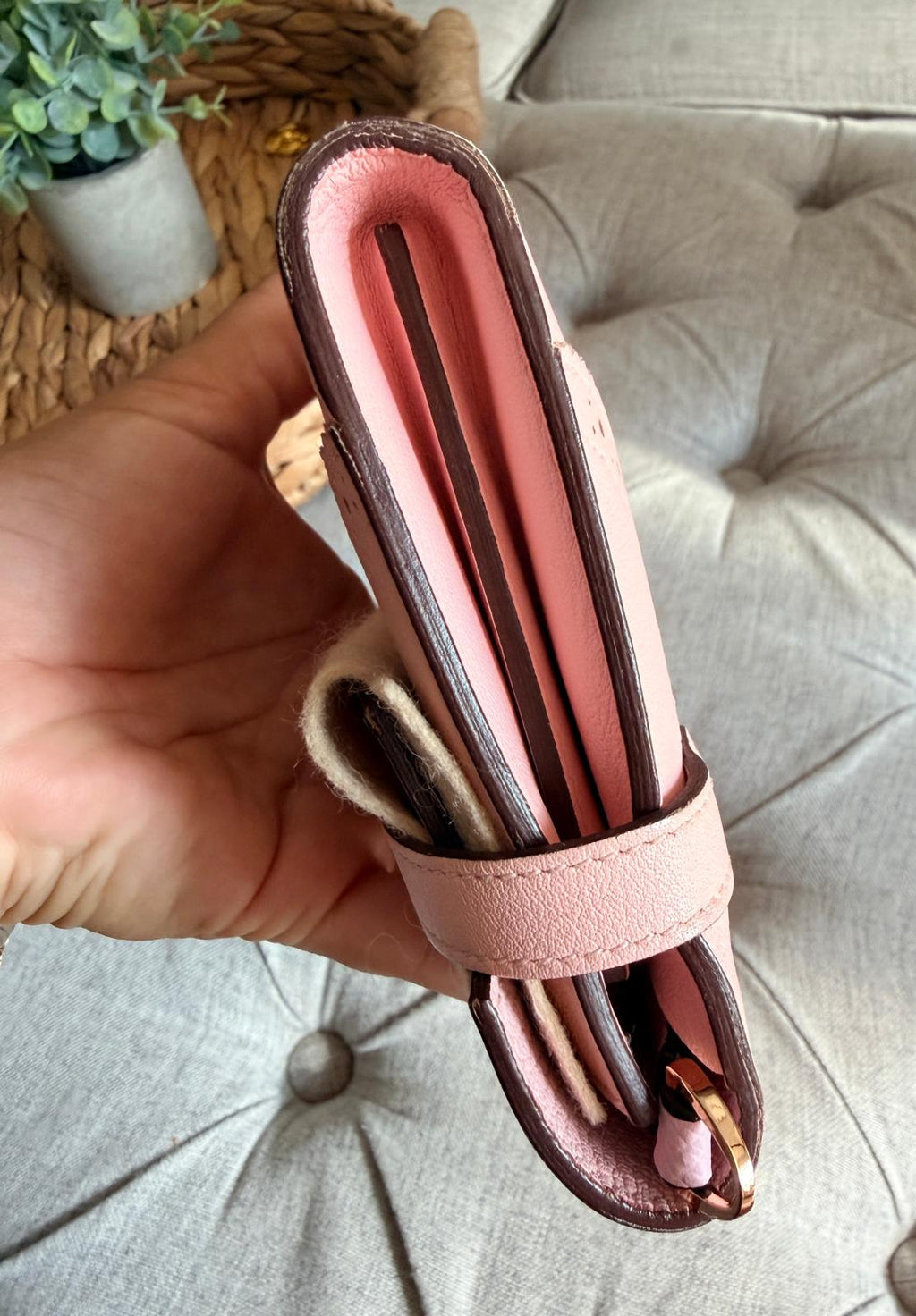 Hermes Kelly Ghillies Limited Edition Long Wallet Rose Sakura Veau Swift Leather