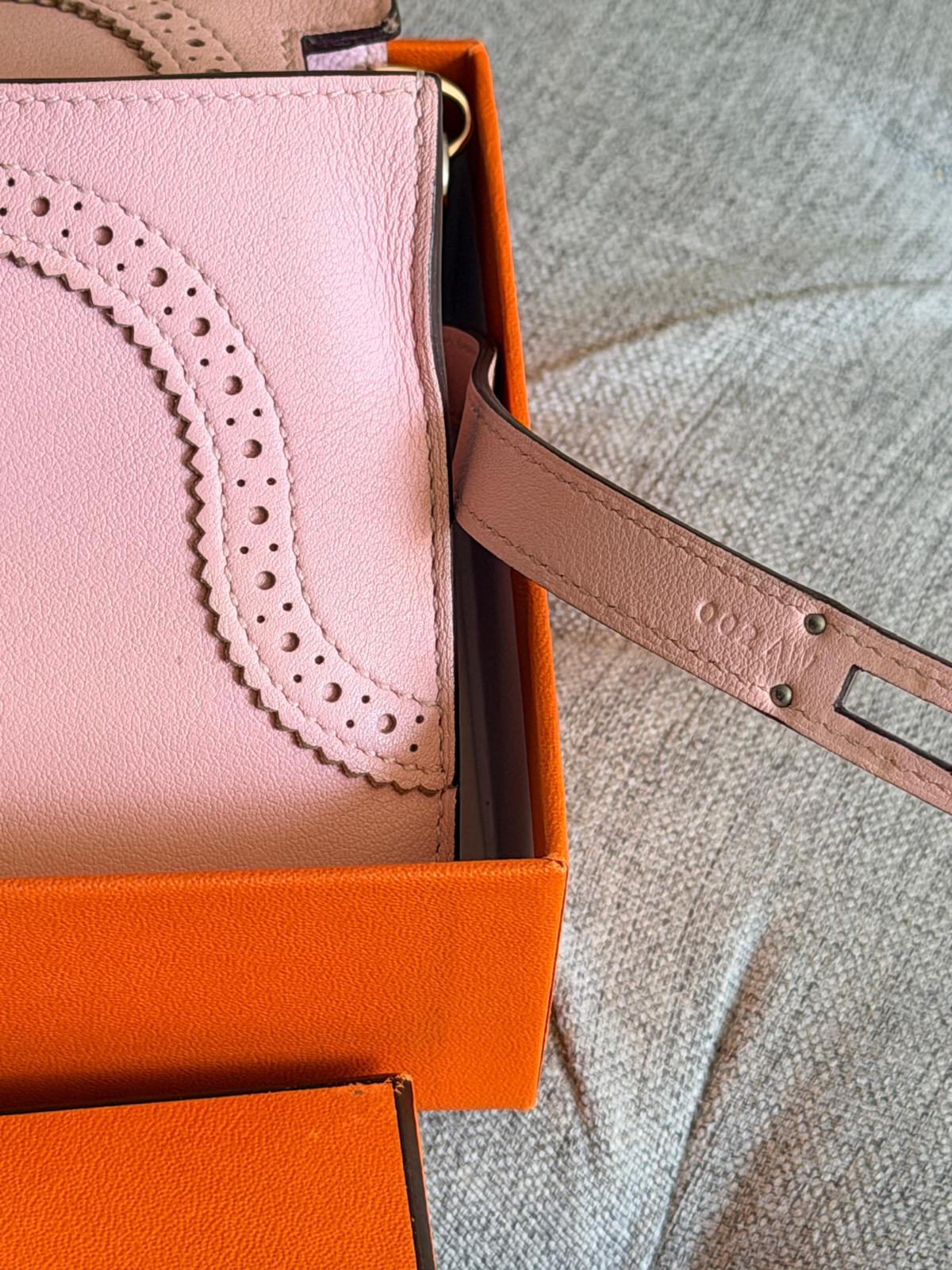 Hermes Kelly Ghillies Limited Edition Long Wallet Rose Sakura Veau Swift Leather