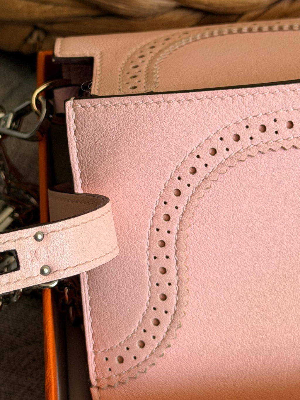 Hermes Kelly Ghillies Limited Edition Long Wallet Rose Sakura Veau Swift Leather