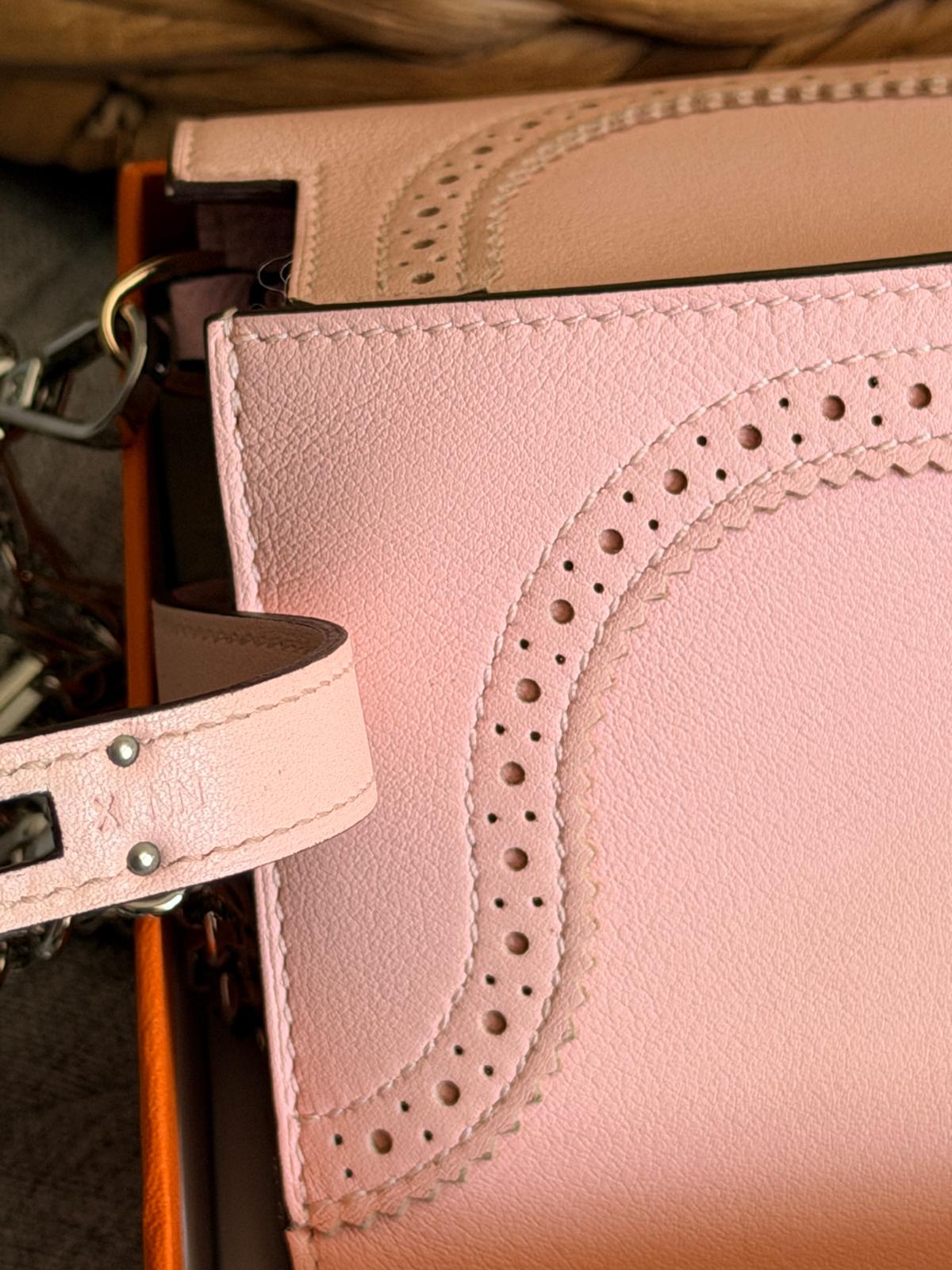 Hermes Kelly Ghillies Limited Edition Long Wallet Rose Sakura Veau Swift Leather
