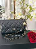 Chanel Matelasse Long Wallet Black Caviar Leather and Gold Hardware