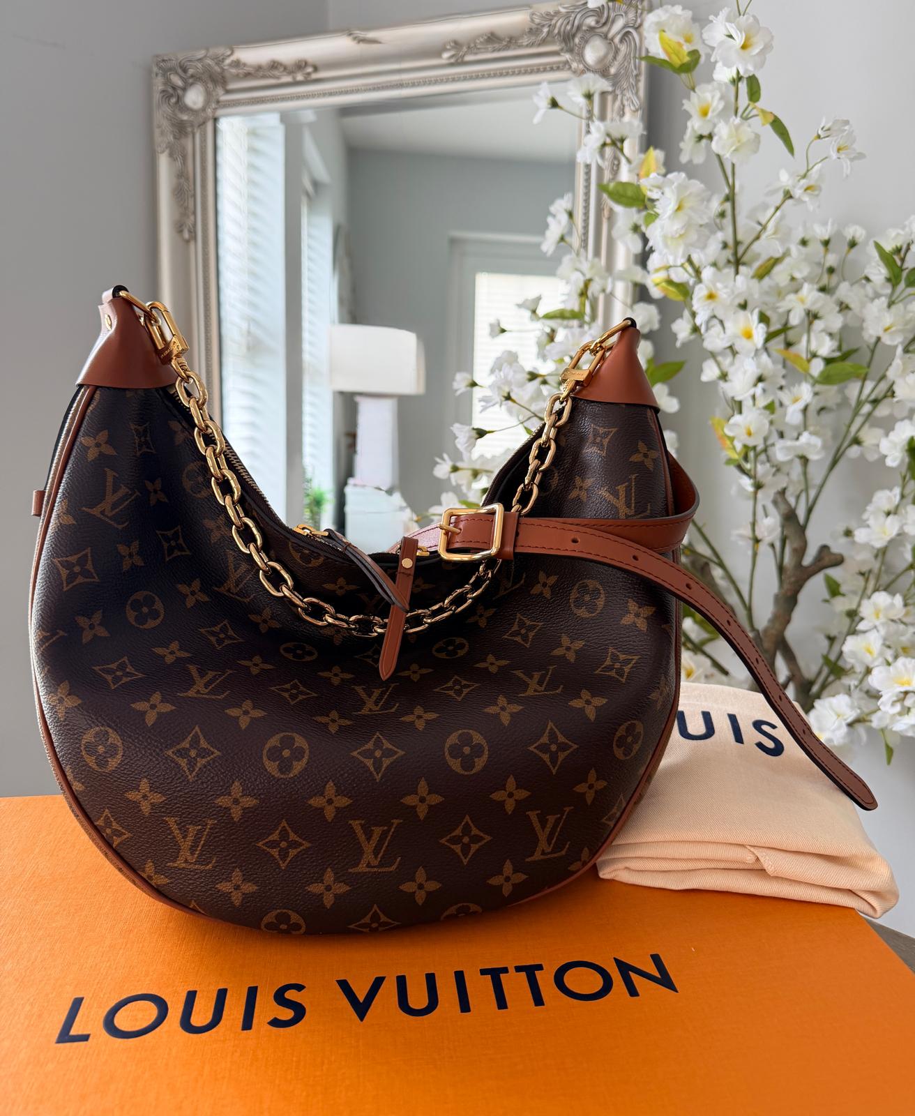 Louis Vuitton Loop Hobo Bag Monogram & Monogram Reverse with Gold Hardware