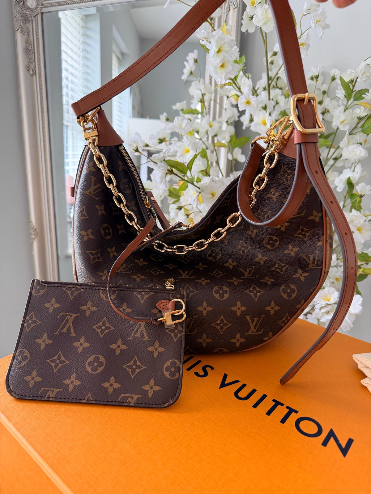 Louis Vuitton Loop Hobo Bag Monogram & Monogram Reverse with Gold Hardware
