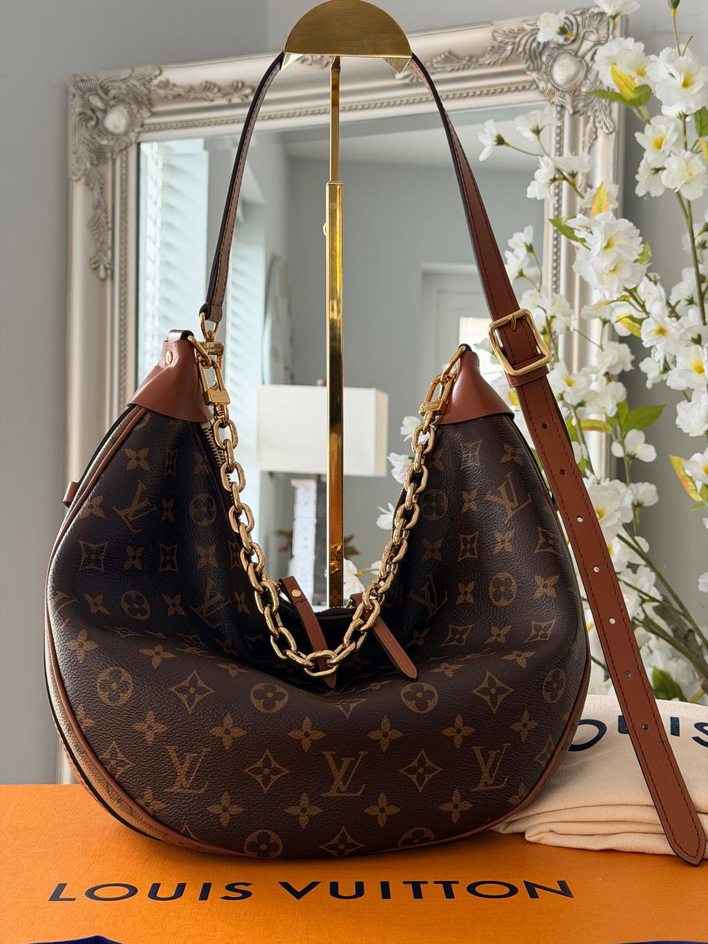 Louis Vuitton Loop Hobo Bag Monogram & Monogram Reverse with Gold Hardware