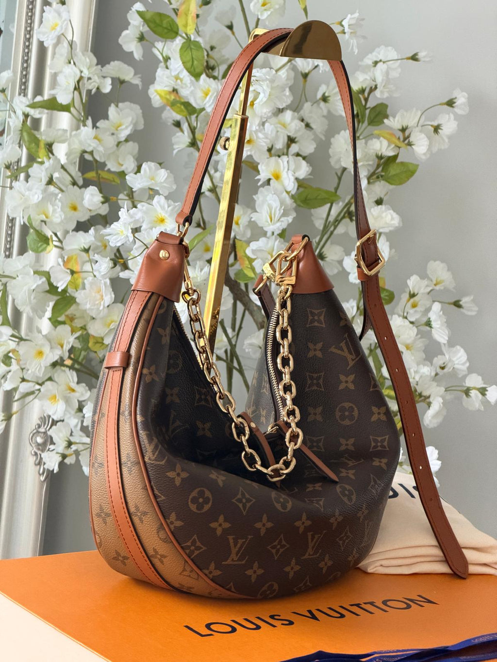Louis Vuitton Loop Hobo Bag Monogram & Monogram Reverse with Gold Hardware