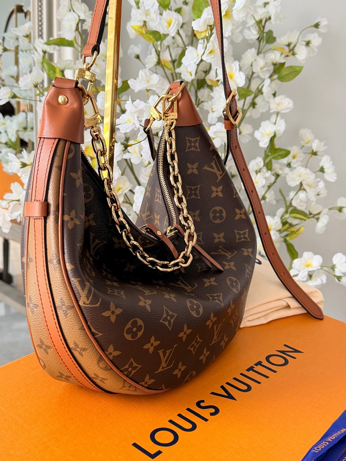 Louis Vuitton Loop Hobo Bag Monogram & Monogram Reverse with Gold Hardware