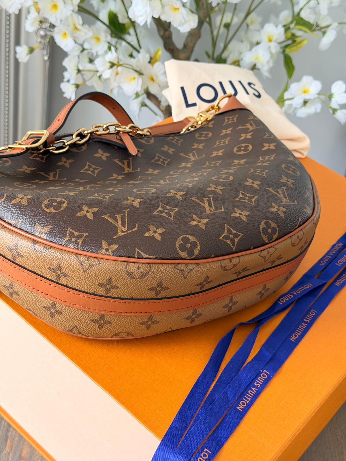 Louis Vuitton Loop Hobo Bag Monogram & Monogram Reverse with Gold Hardware