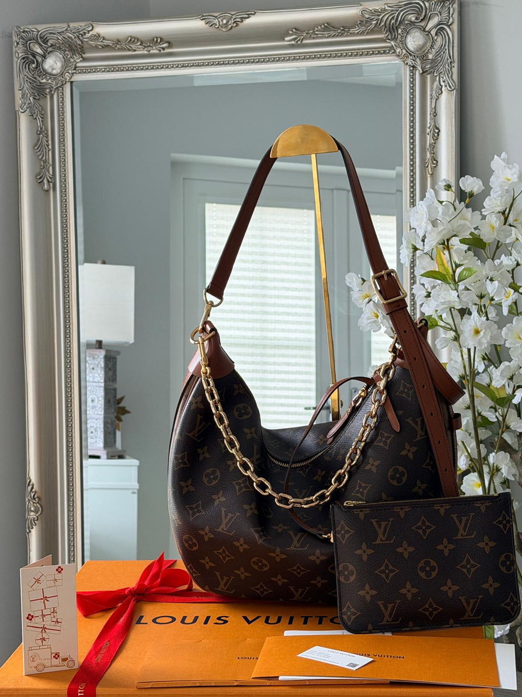 Louis Vuitton Loop Hobo Bag Monogram & Monogram Reverse with Gold Hardware