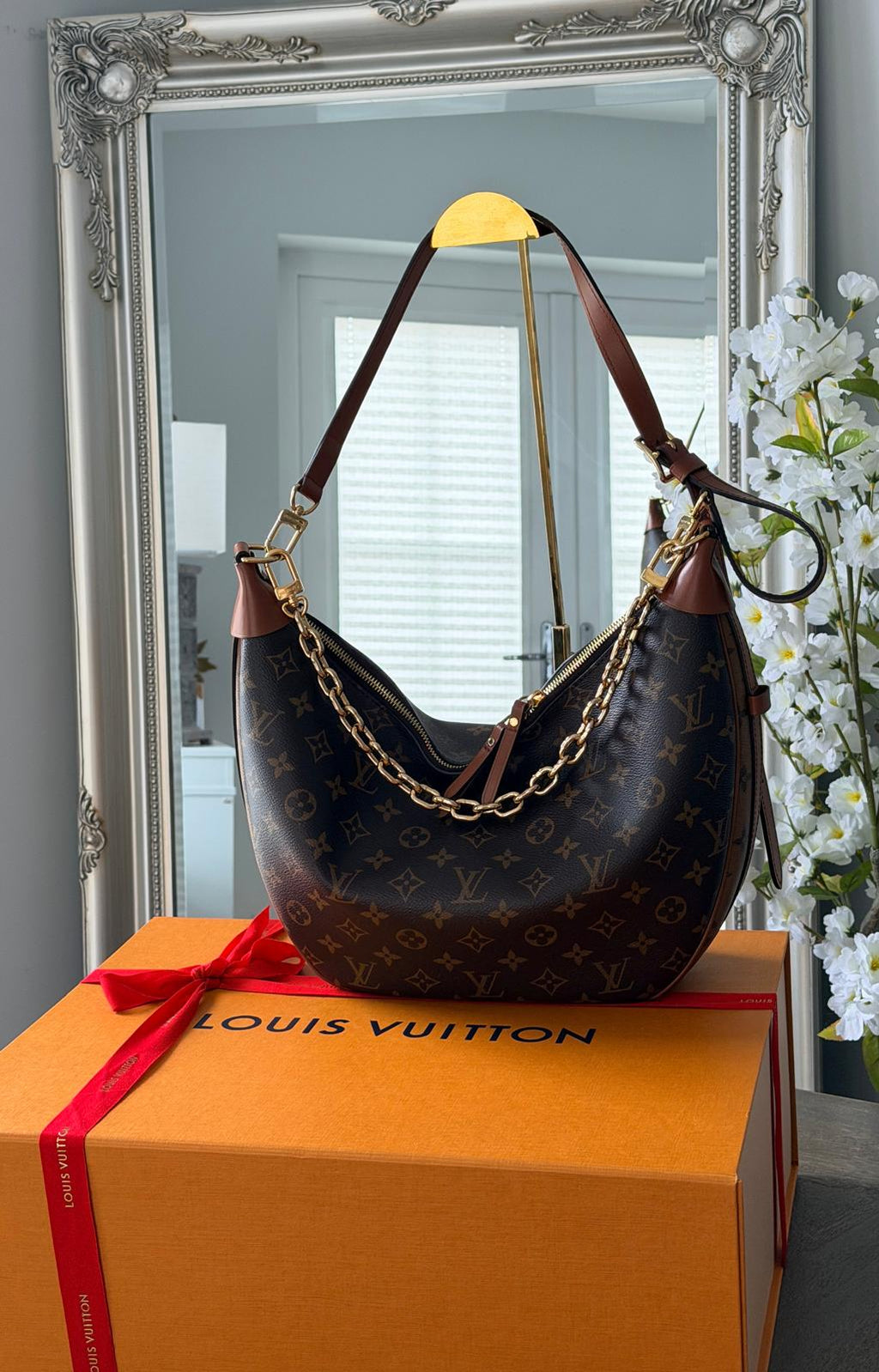 Louis Vuitton Loop Hobo Bag Monogram & Monogram Reverse with Gold Hardware