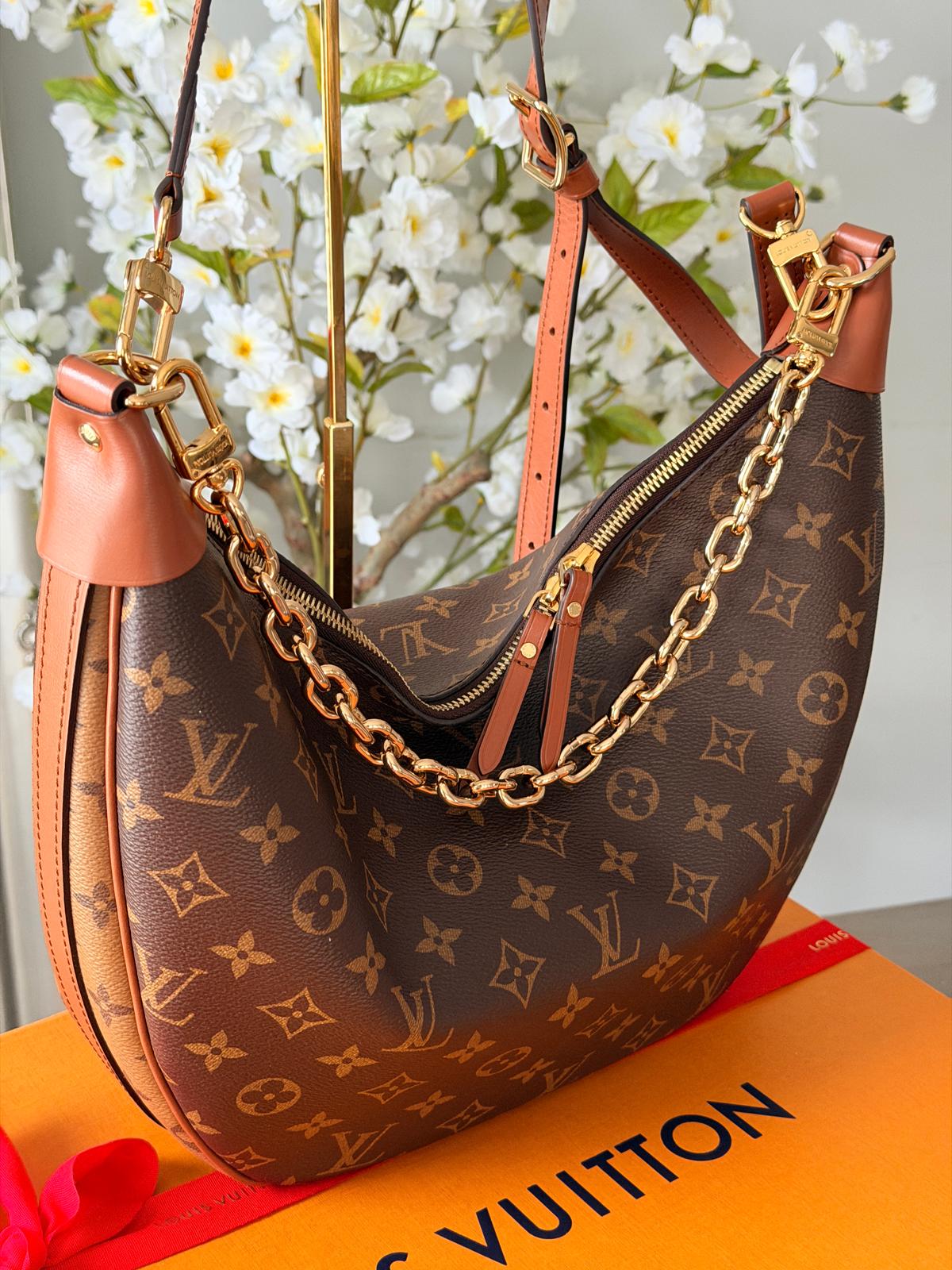 Louis Vuitton Loop Hobo Bag Monogram & Monogram Reverse with Gold Hardware