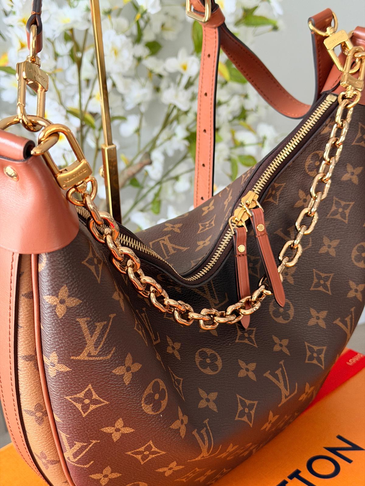 Louis Vuitton Loop Hobo Bag Monogram & Monogram Reverse with Gold Hardware