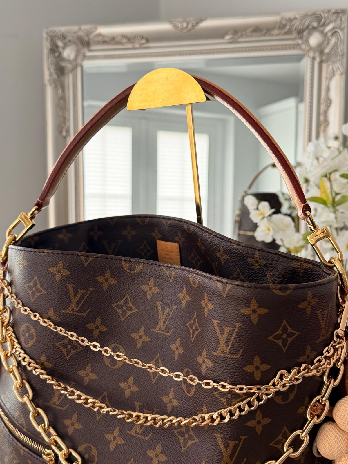 Louis Vuitton Mélie Tote Shoulder Bag Brown Canvas & Vachetta Leather Gold Hardware