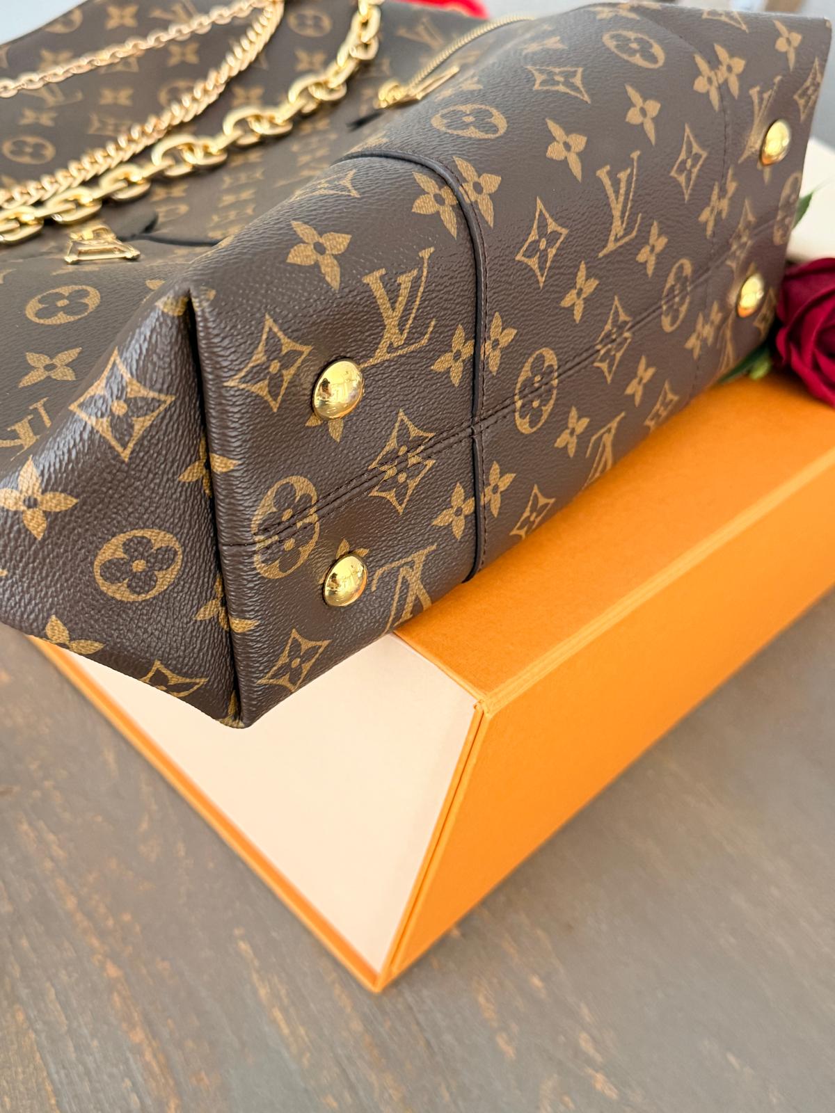 Louis Vuitton Mélie Tote Shoulder Bag Brown Canvas & Vachetta Leather Gold Hardware