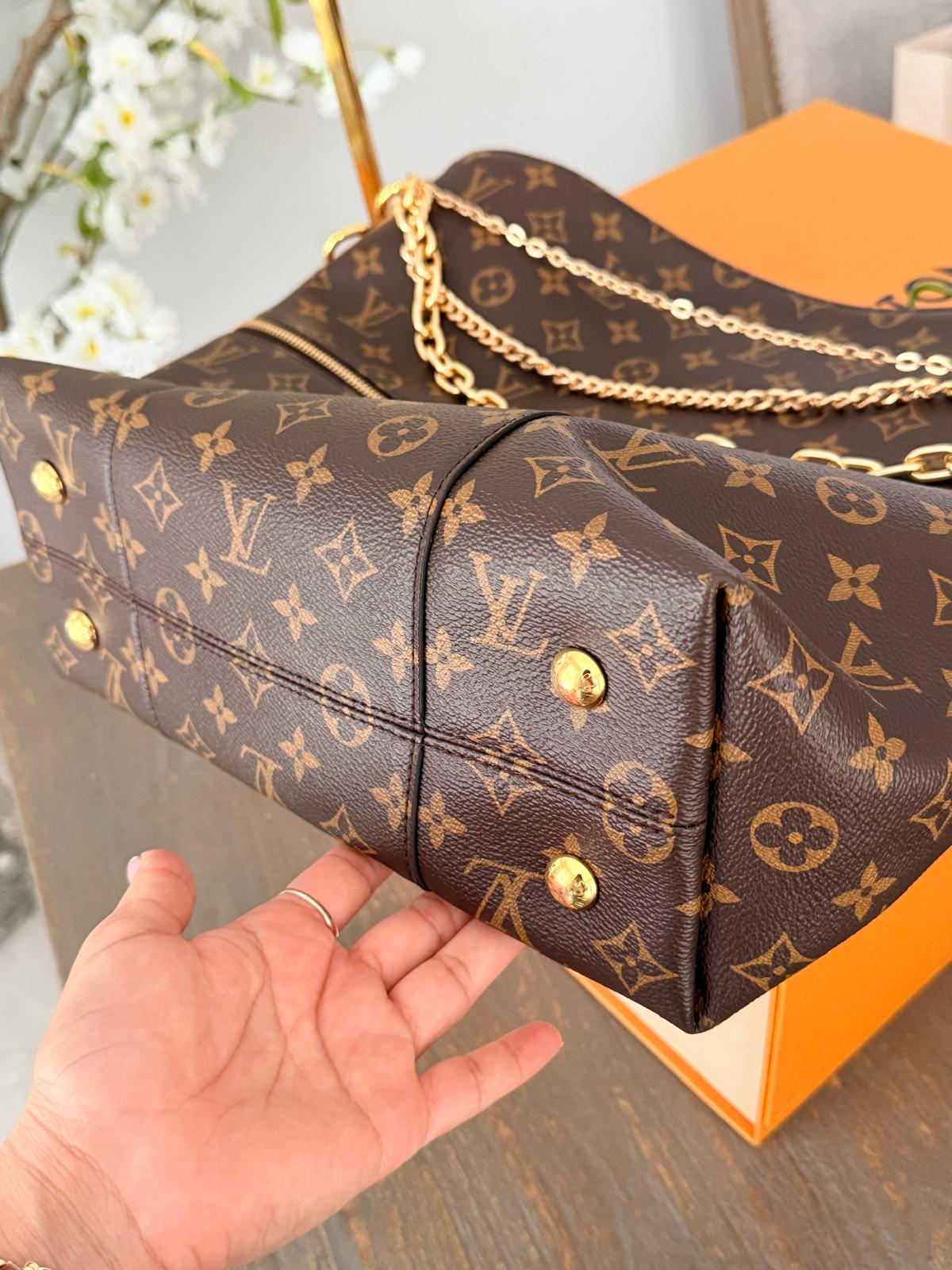 Louis Vuitton Mélie Tote Shoulder Bag Brown Canvas & Vachetta Leather Gold Hardware