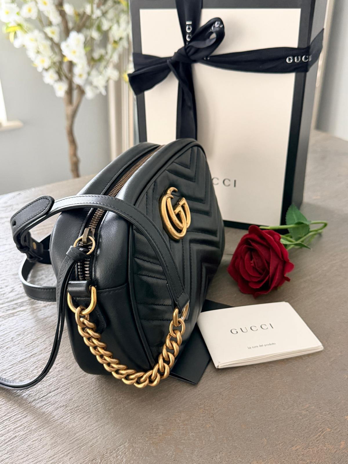 Gucci GG Marmont Small Shoulder Bag Aged Gold Hardware