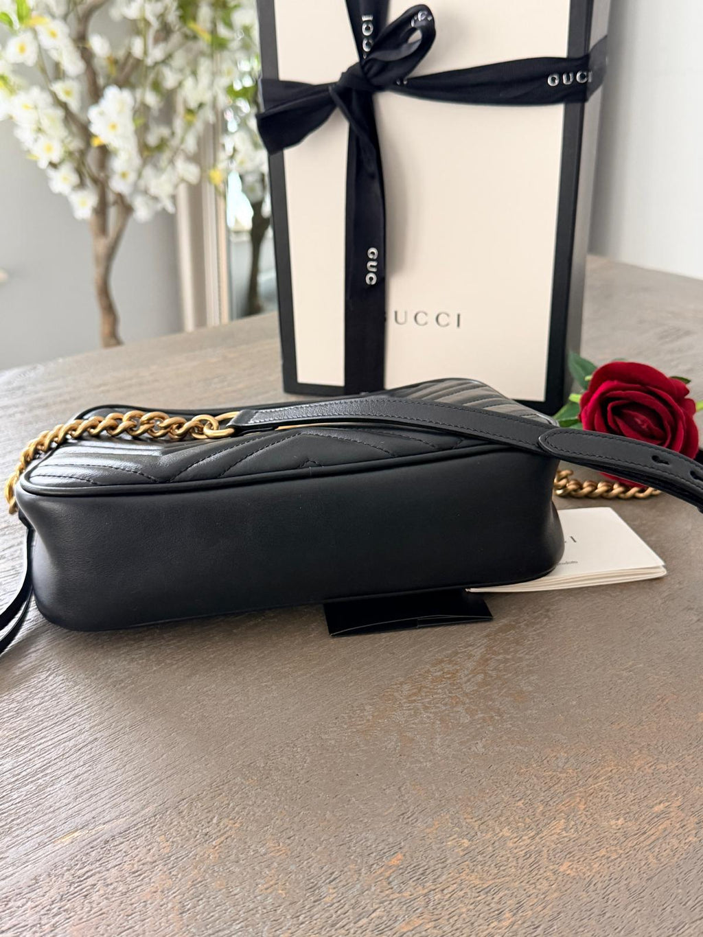 Gucci GG Marmont Small Shoulder Bag Aged Gold Hardware